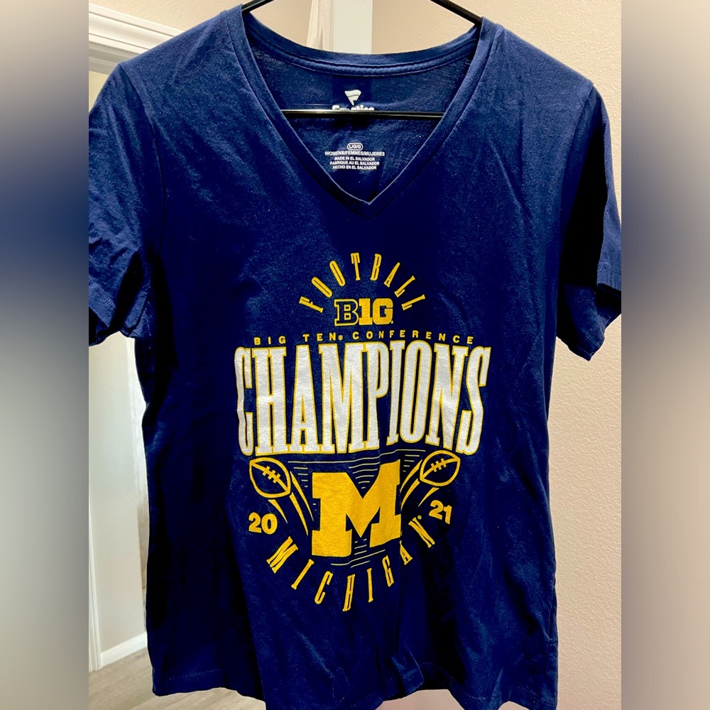 Michigan 2021 big ten championship women’s V-neck shirt